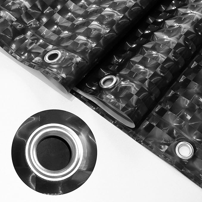 Barossa Design Extra Long Shower Curtain Liner 72" x 84", Waterproof XL PEVA Shower Liner with 3 Magnets for Bathroom, Lightweight, Metal Grommets - Dimensional Black, 72x84