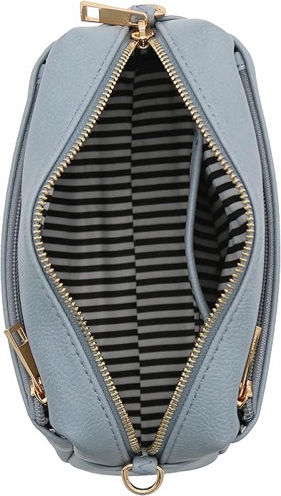 FashionPuzzle Triple Zip Small Crossbody Bag
