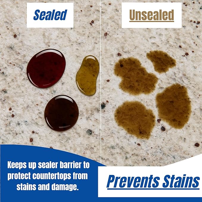 Black Diamond Stoneworks Granite Plus 2-in-1 Cleaner & Sealer, pH Neutral, Streak-Free Stone Cleaner for Granite, Marble, Quartz, Travertine & Limestone Countertops, Ready to Use (1-Quart/1-Gallon)