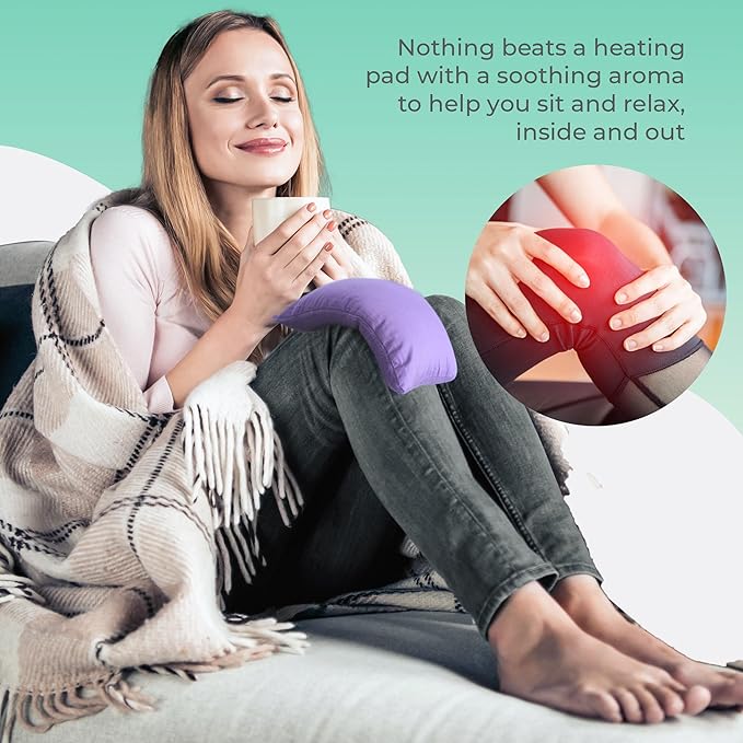 My Heating Pad for a Better Comfort - Moist Microwavable Heating Pads for Joint Pain and Sore Muscles - Microwave Hot Pack Heat Pad for Cramps - Chilled or Heated Pad Therapy Pillow - 2 Packs Purple