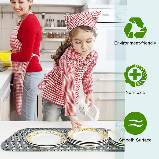 Sink Protectors for Kitchen Sink, Kitchen Sink Accessory - Silicone Mats Grid for Stainless Steel Strainer Bottom of Farmhouse Porcelain sinks (30”x14”)