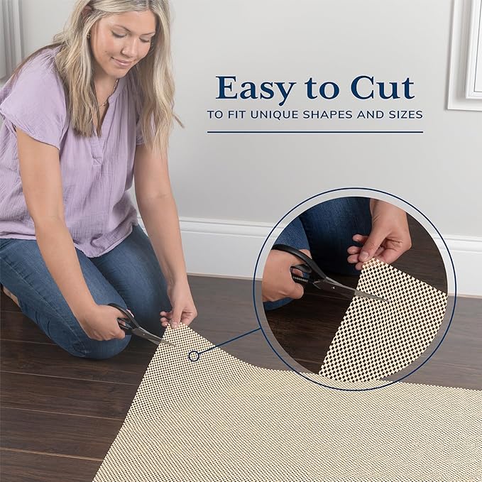 Veken 4x6 Ft Rug Pad Gripper for Hardwood Floors, Non Slip Khaki Rug Pads for Area Bedroom Rugs, Thick Rug Grippers for Tile Floors, Under Carpet Anti Skid Mat, Keep Your Rugs Safe and in Place
