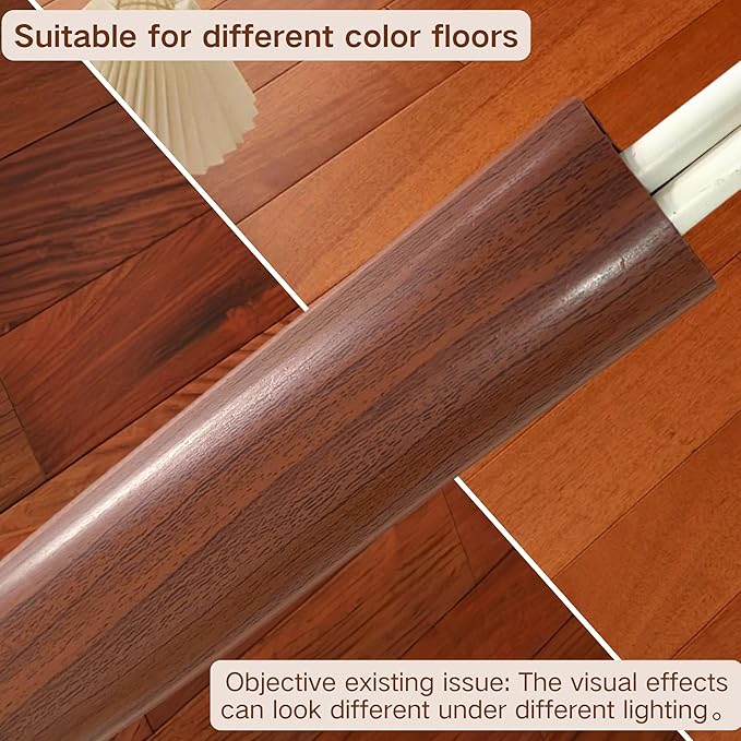 BEIEBIJOB 3.3ft Self-Adhesive Floor Cord Cover, Cord Hider for Floor, Cable Cavity: 0.61"(W) x 0.32"(H), Heavy Duty Cable Protector, Hide Extension Cords, Cable Management for Hiding Wires on Floor, Walnut Wood