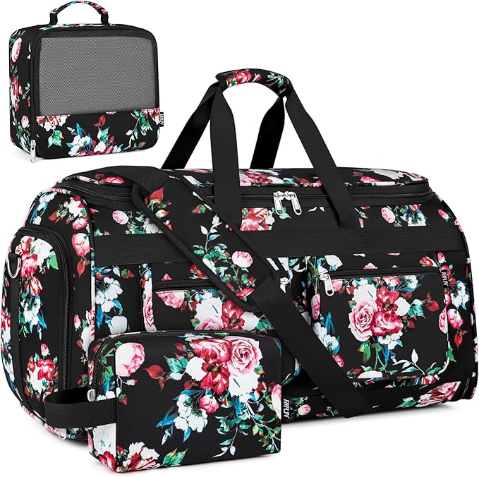 Convertible Garment Duffel Bags for Travel - Carry on Garment Duffle with Toiletry Bag Storage Bag Large Travel Duffel Bag 2 in 1 Hanging Suit Bag Weekender Bag for Men Women 3pcs Set