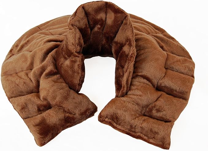 Mars Wellness Heated Microwave Heating Pad for Neck and Shoulders - Herbal Hot/Cold Deep Penetrating Aromatherapy Heated Neck Wrap Microwavable (Espresso)