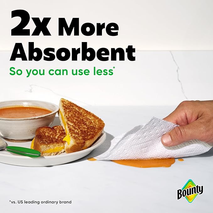 Bounty Select-A-Size Paper Towels, White, 2 Mega Rolls = 8 Regular Rolls