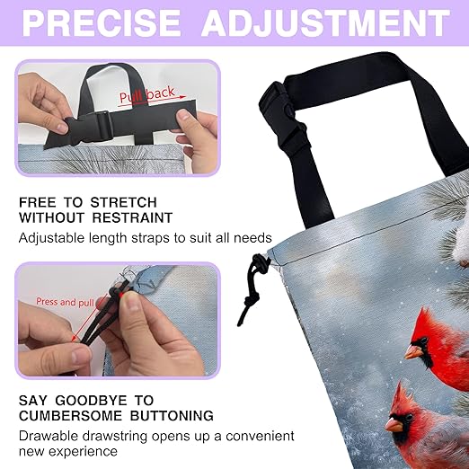 UUCBTAH Car Trash Bag Hanging Winter Cardinal Car Trash Can for Back Seat Waterproof Car Garbage Can with Adjustable Straps and Drawstring for Car Accessories Vehicle Travelling Camping