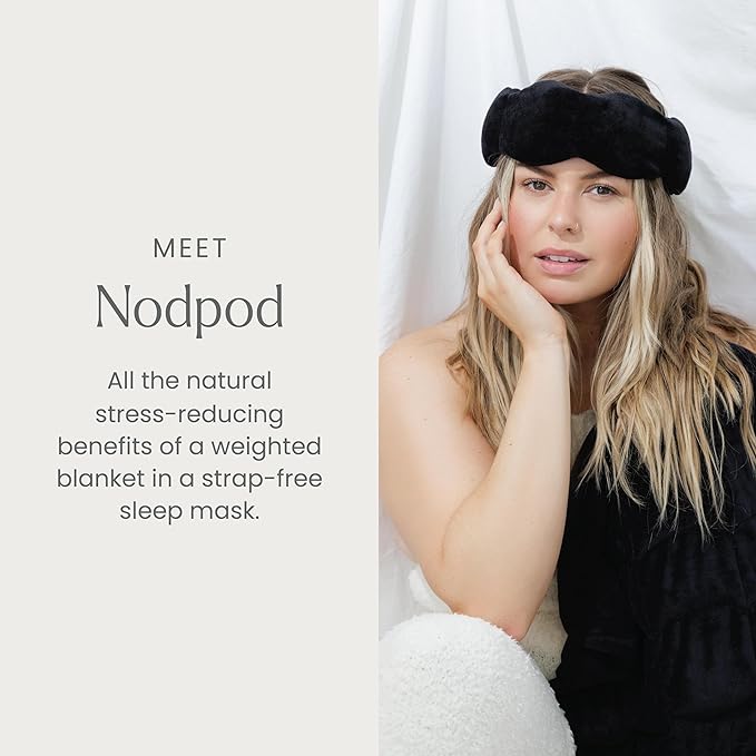 Nodpod Gentle Pressure Sleep Mask | Patented Light Blocking Design for Sleeping, Traveling & Relaxation - Black Onyx