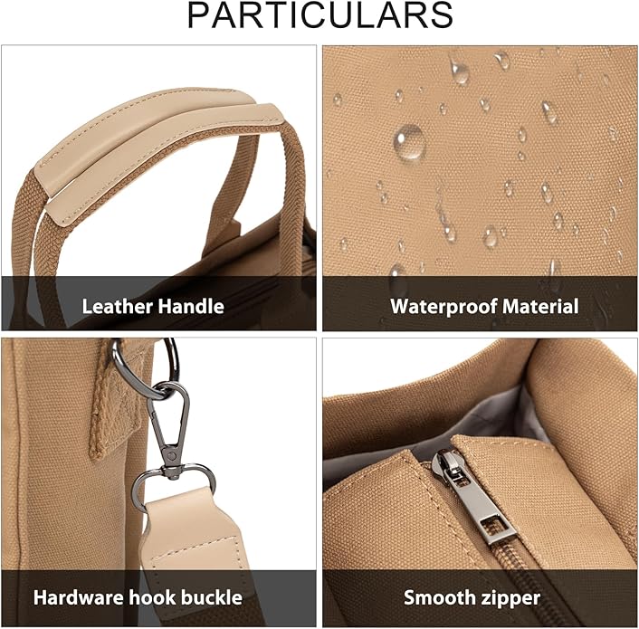 Women's Canvas Tote Bag, Crossbody Work Purse with Pockets, Top Handle Handbag Satchel Bags for Travel, Nurse, Teacher
