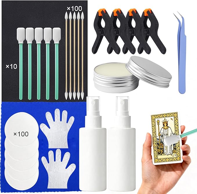 Card Care Clean Kit, Trading Card Cleaning Kit Includes Polishing Paste and Cleaning Spray Surface Care Effective Cleaning Repairing Scratches for Caring for Various Types of Cards