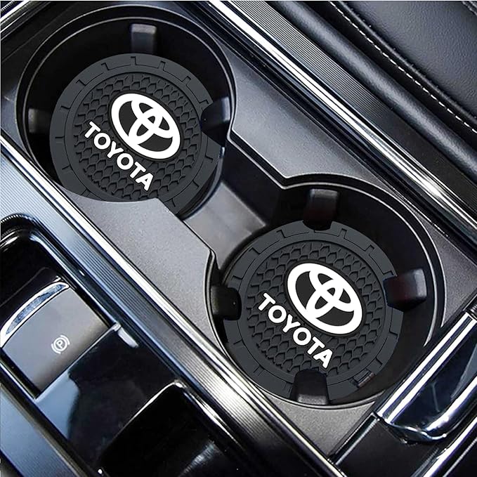 Car Cup Holder Coaster for Toyota Sport Recessed Silicone Cupholder Coaster Interior Accessories 2.75in 2Pack Black