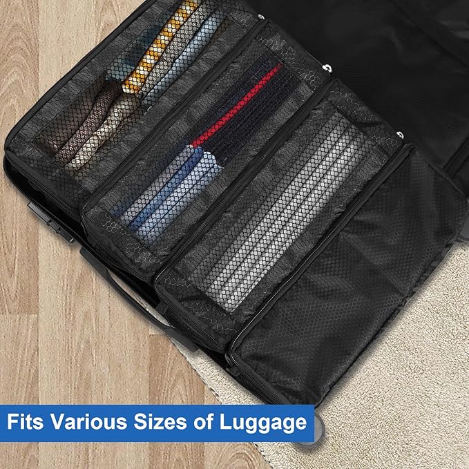 Suitcase Organizer, Travel Luggage Organizer Portable Hanging Travel Shelves Collapsible Hanging Packing Cubes for Carry-on Suitcase