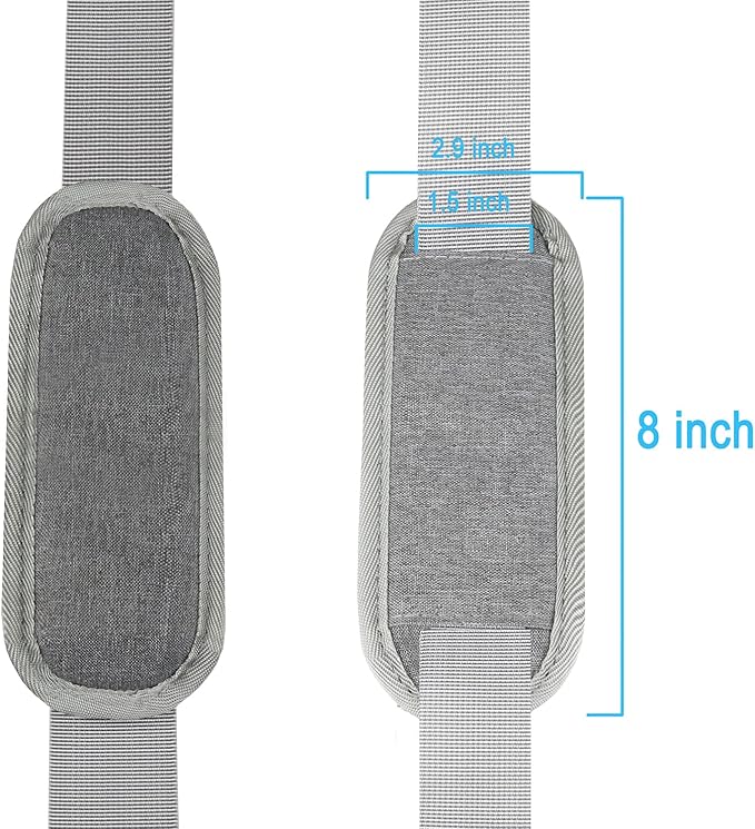 Shoulder Strap, Durable 55" Universal Replacement Laptop Shoulder Strap, Adjustable Comfortable Belt with Metal Hooks for Briefcase, Computer Messenger Bag, Laptop Case Luggage/Duffel/Camera, (Grey)