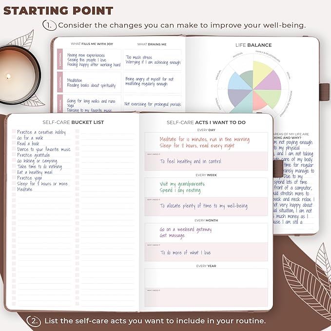 Clever Fox Self-Care Journal – Daily Reflection Notebook – Mental Health & Personal Development Planner, Meditation & Mood Log, A5 (Dark Terracotta)