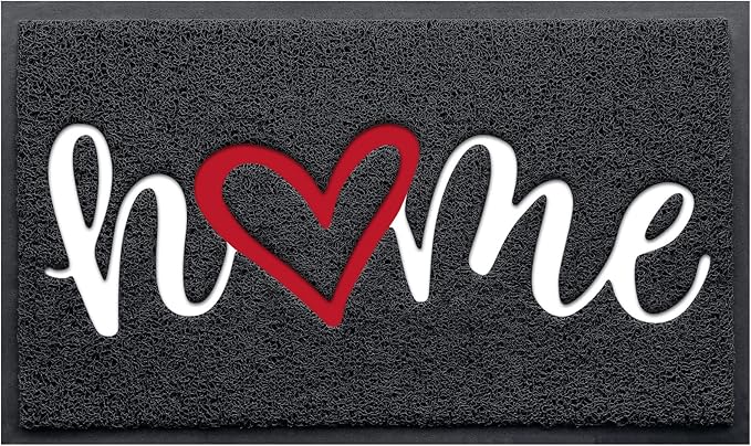 Door Mat, Welcome Mat Low Profile Floor Mat Front Doormat Indoor and Outdoor Doormat Non Slip Rugs for Entryway, Patio, High Traffic Areas (36"x24", Black-Home)