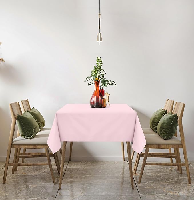 Utopia Kitchen Rectangle Table Cloth 2 Pack(60x102 Inches, Pink), Tablecloth Machine Washable, Polyester Table Cover for Dining, Buffet Parties, Picnics, Events, Weddings and Restaurants