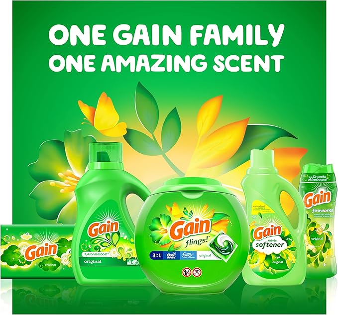 Gain In-Wash Laundry Scent Booster, Original Scent, 30.1 OZ, Fresh Extender + Odor Protection (Pack of 4)