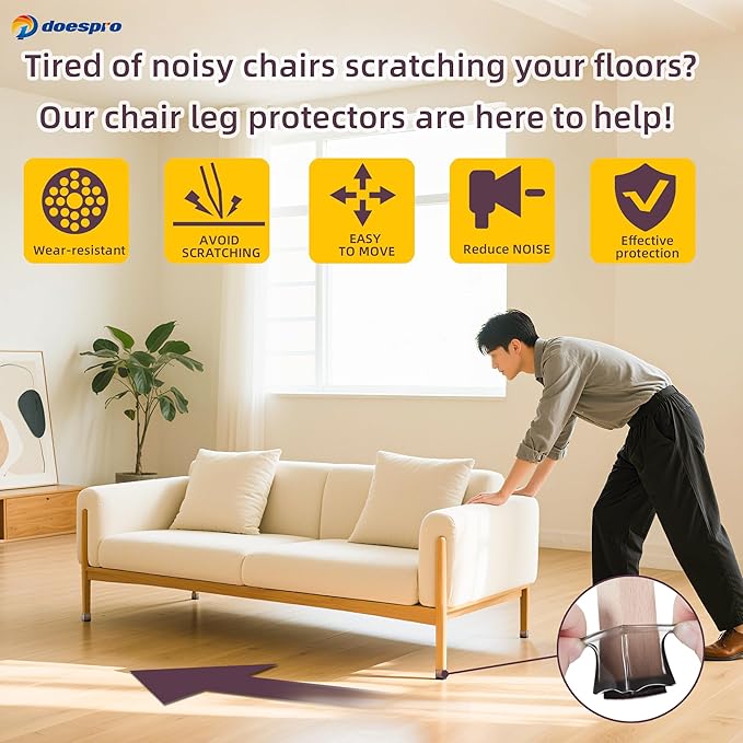 24 Pcs Extra Small Silicone Chair Leg Floor Protectors for Hardwood Floors Felt Furniture Pads Rubber Chair Leg Caps Silicone Cover Reduce Noise Anti Scratch-Black Square Fit (0.6 to 1 inch)