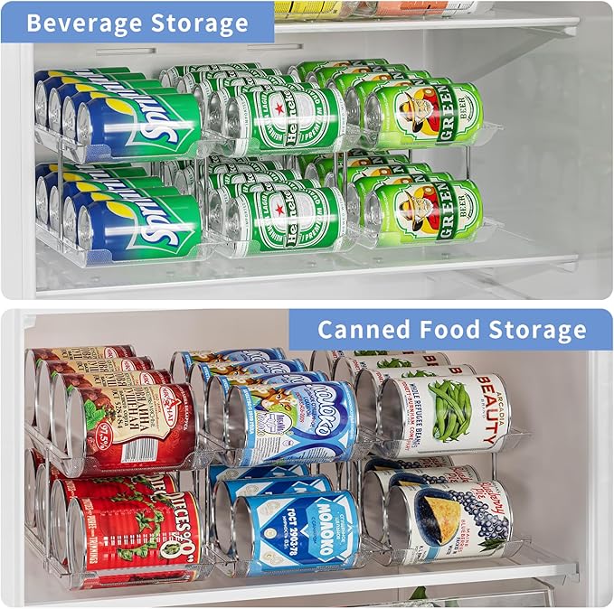 Can Organizer for Pantry Free Combination Can Dispenser, Clear Thickened 3-Tier Storage Rack for 36 Cans Suitable for Cabinet Pantry Fridge Countertop (3 * 3)