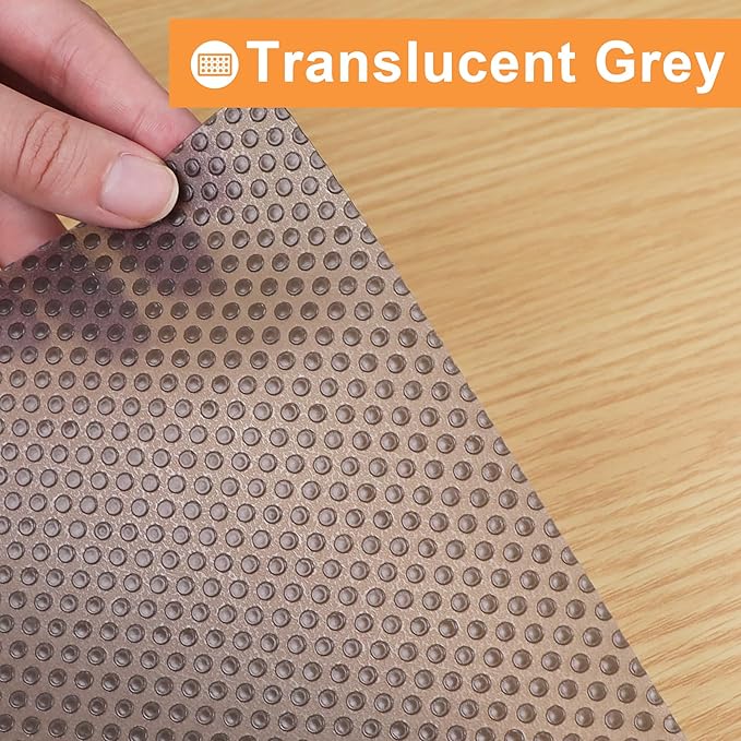 FLPMIX 20-Inch Cabinet Shelf Liner: Waterproof Kitchen Clear Under Sink Mat - Non-Adhesive Large Cupboard Drawer Liner for Bathroom Pantry Translucent Grey 20" W x 300" L