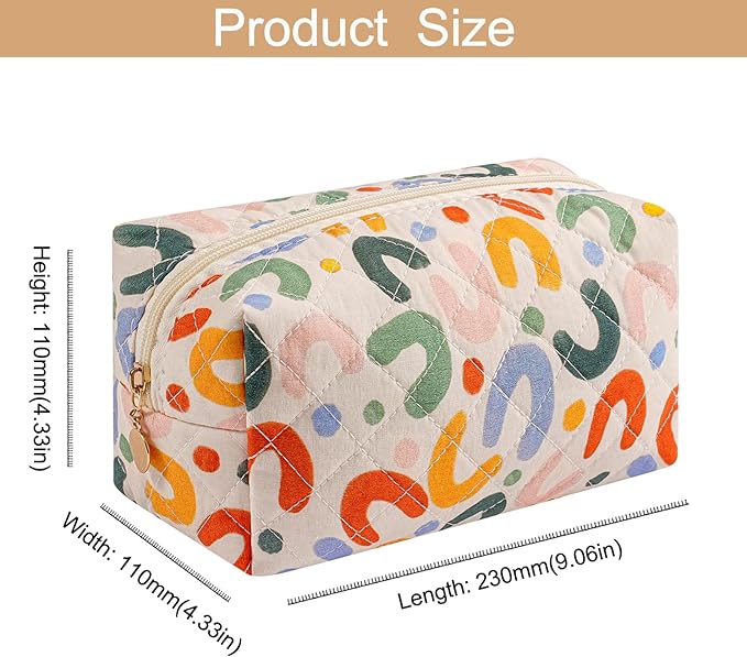 HHQQWZ Makeup Bag Travel Cosmetic Bag for Women Girls, Zipper Make Up Pouch, Floral Flowers Toiletry Organizer Makeup, Portable Storage Bag, Cosmetic Travel Cloth Bag (UU Colourful)