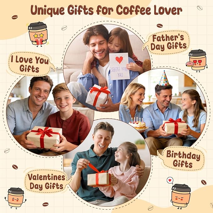 Agantree art Dad Gifts from Son Daughter Birthday Gifts Fathers Day for Bonus Step Dads Father I Love You A Latte Coffee Mug Handmade Crochet Positive Ideas Cute Stuff Small Desk Home Decoration