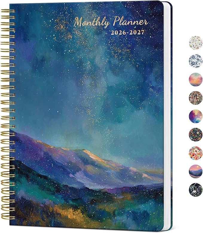 Monthly Planner 2026-2027, 2 Year Months Calendar Planner 2026-2027, Runs from January 2026 - December 2027, 7" x 10", 24 Months, Perfect for School Office Home Planning - Starlit Peaks