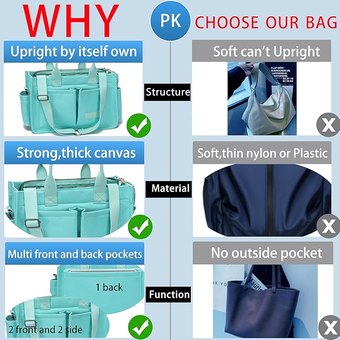 Canvas Tote Bag for Women, Women's Crossbody Bags, Work Laptop Tote Bag, Large Handbags Purse for Travel Nurse Teacher
