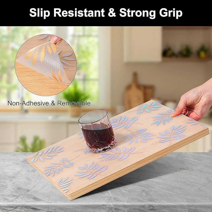 Cooyes Shelf Liner – Premium Non-Adhesive Cabinet & Drawer Liner for Kitchen – Waterproof Shelf Paper with Modern Pattern – Durable EVA Cabinet Mat – Easy to Cut （11.8" W x 118" L）