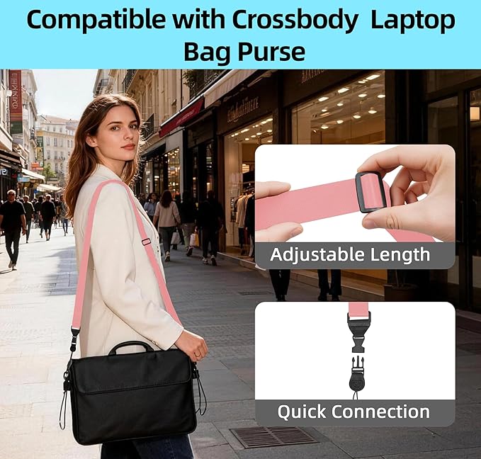 Adjustable Camera Neck Strap: Comfortable iPad Strap Nylon Neck Lanyard for iPad/Samsung Tablet Case, Camera Binocular Crossbody Laptop Luggage Bag (Light Pink)