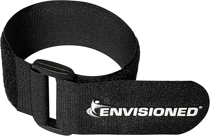 Reusable Cinch Straps 3/4" x 8" - 12 Pack, Multipurpose Quality Hook and Loop Securing Straps (Black) - Plus 2 Free Bonus Reusable Cable Ties