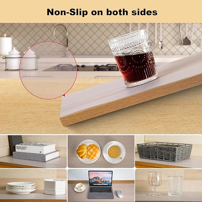 Shelf Liner, 20 Inches x 20 FEET Non-Slip Kitchen Cabinet Liner, Washable Oil-Proof Non-Adhesive Contact Paper for Kitchen Drawer, Cabinet, Shelves, Refrigerator, Storage, Desks, coutertops