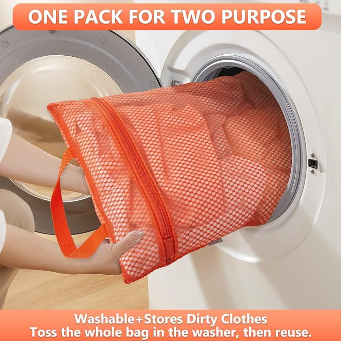 8 Set Packing Cubes for Travel, Gifts for Women Mom,Anti-Tearing Suitcase Organizer for Luggage with Shoe & Hanging Toiletry Bag,OlarHike Vacation Essentials & Accessories for Cruise Ship,Orange