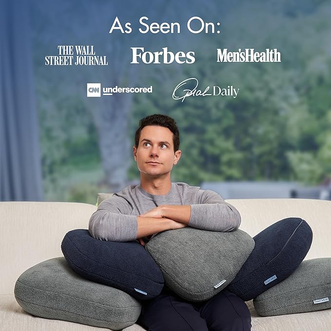 Quiet Mind Weighted Pillow for Adults 9 Lbs - Get Better Sleep - Sustainably Made and Chemical Free - Machine Washable (Medium, Blueberry)