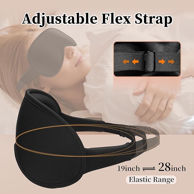 3D Sleep Mask for Men&Women, 2 Pack Contour Eye Masks for Sleep, Side Sleeping Mask for Men&Women, Blackout Eye Mask for Sleeping Eye Mask, Airplane Travel Essentials for Men, Meditation Black&Purple