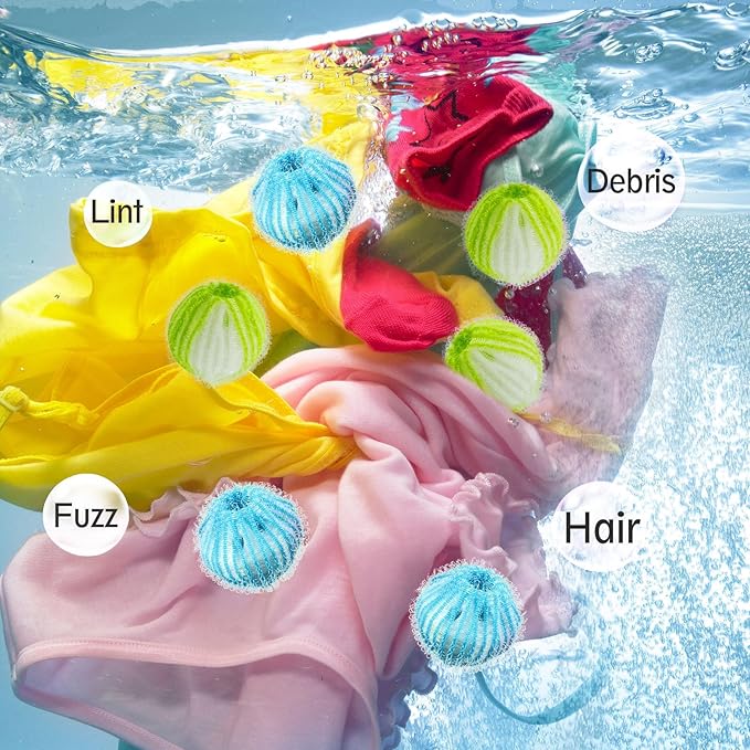 12Pcs Pet Hair Remover for Laundry, Effectively Removes Pet Hair from Bedding and Clothes,Reusable Washing Machine Hair Catcher