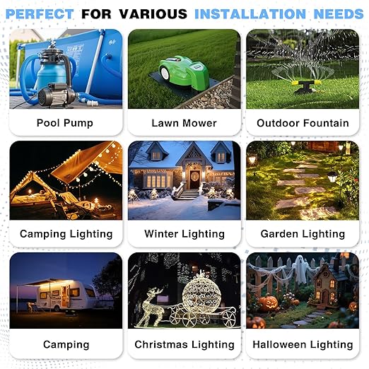 Flemoon Medium Outdoor Electrical Box (11.5x5.2x4 inch), IP54 Waterproof Extension Cord Cover w/6 Cable Entry Ports, Weatherproof Connection Box for Power Strip, Timer, Plug, Holiday Lights, Red