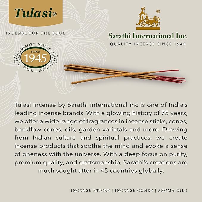 Tulasi White Sage Smudge Incense Sticks Pack – 48 Natural Smudge Sticks (6 Boxes x 8), Long Burning (55 Min), Aromatherapy, Spiritual Cleansing, Meditation, Air Purifying Incense, Thanks Giving