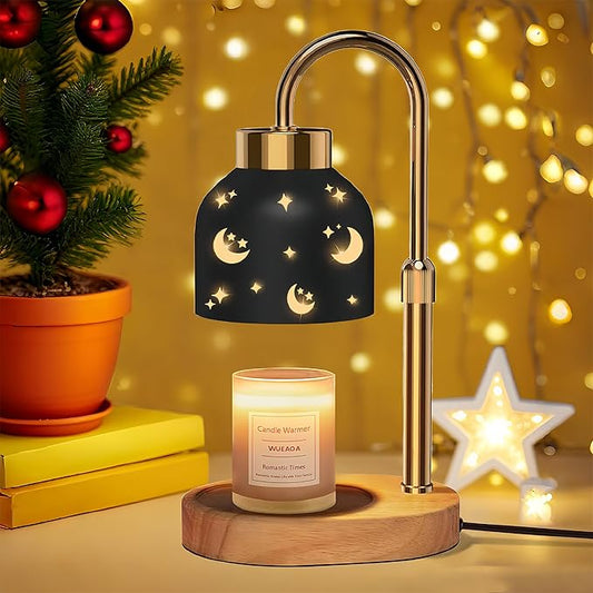 Candle Warmer Lamp with Timer, Candle Warmer Lamp Black - Wax Melt Warmer with Timer, Adjustable Height, Ideal for Jar Candles, Perfect House Warming Gift for Women on Christmas