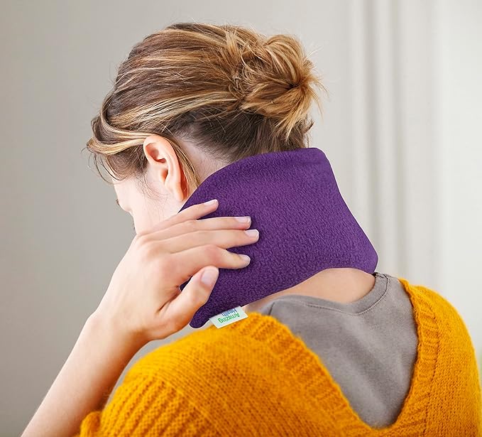Microwavable Heating Pad for Neck, Back & Shoulders - Heating Bean Bag Microwavable Pillow - Cleaned Wheat & Lavender Aromatherapy Heating Pad Wrap - Amazing Health, Purple