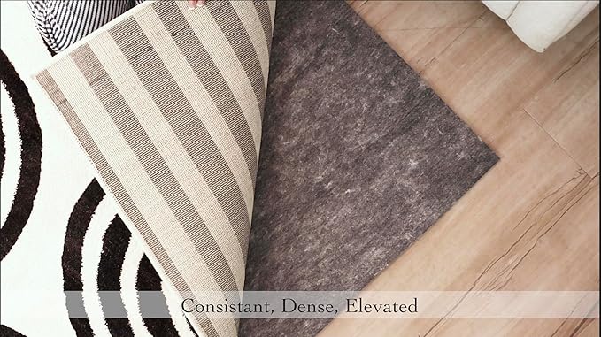 Mohawk Home 10' x 14' Premium Luxury Non Slip Rug Pad 1/4 Thick Dual Surface Felt + Rubber Gripper - Safe for All Floors, Synthetic Fiber, Grey