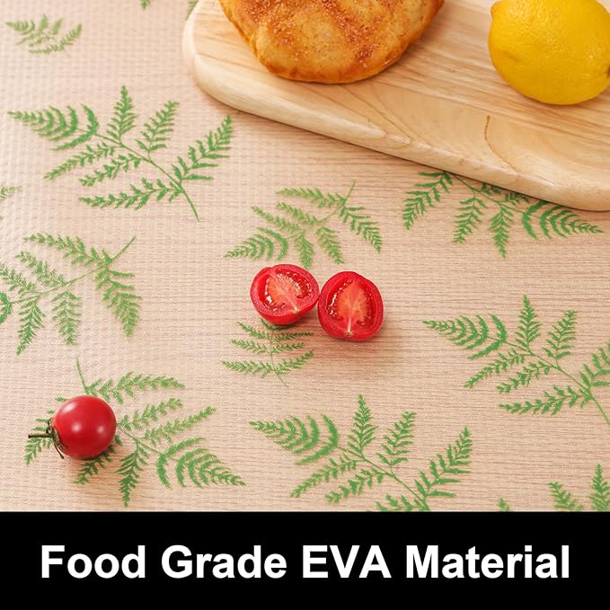 Cooyes Shelf Liner Drawer Liners, Shelf Liners for Kitchen Cabinets, Non-Adhesive Cabinet Liner, EVA Waterproof Non-Slip Refrigerator Liners for Kitchen Drawers（11.8" W x 118" L）
