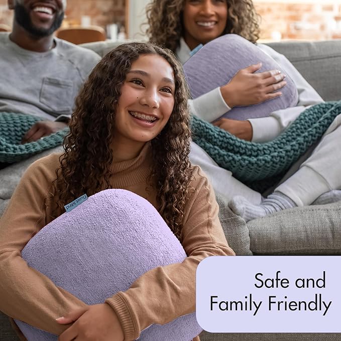 Quiet Mind Lavender Scented Weighted Body Pillow for Kids & Adults, Large (12lb) – Lavendar Infused Aroma with Recycled Glass Beads & Chemical-Free Fabric – Sensory Sleep Cuddle Pillow