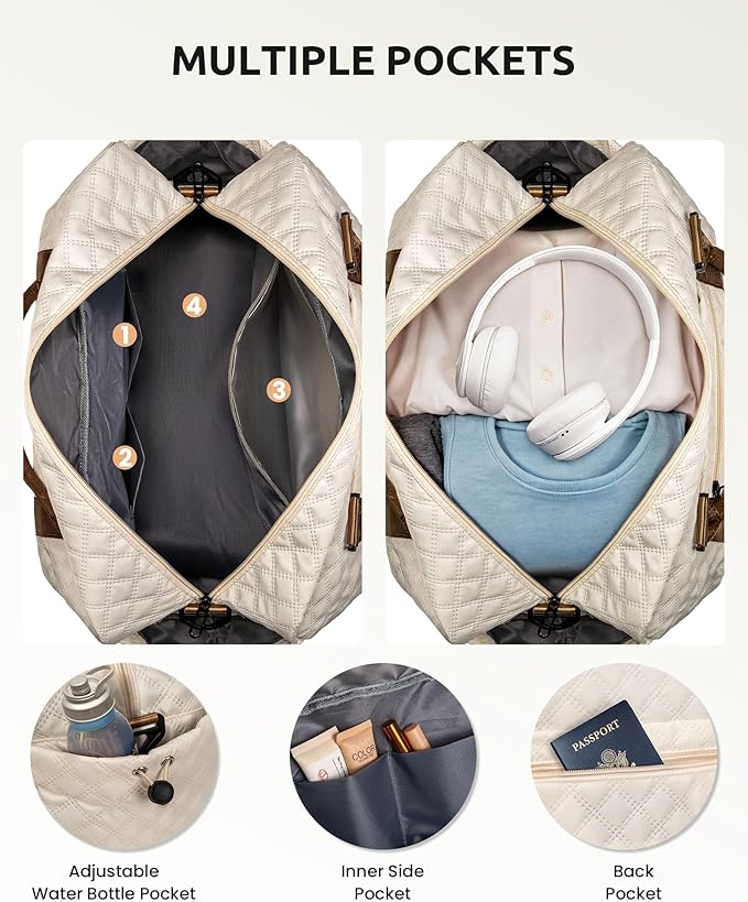 Gifts for Sister - Personalized Initial Duffle Bag, Travel Bag With Shoe & Makeup Compartments - Monogram Weekender & Overnight Bag (Letter N)