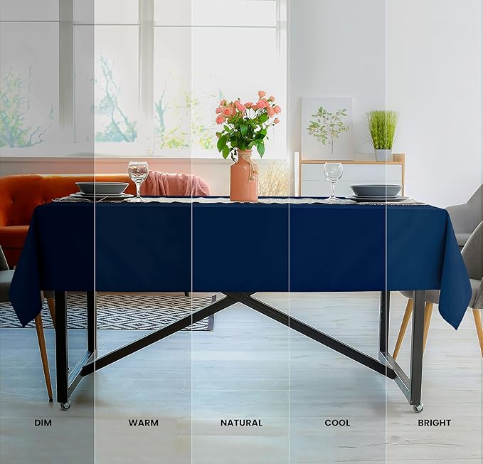 Utopia Kitchen Rectangle Table Cloth 1 Pack (60x102 Inches, Navy Blue), Tablecloth Machine Washable, Polyester Table Cover for Dining, Buffet Parties, Picnics, Events, Weddings and Restaurants