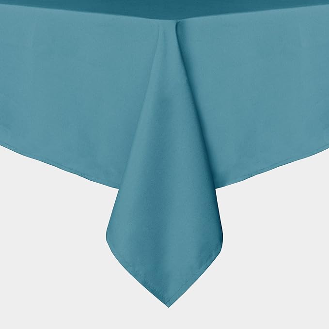sancua Rectangle Tablecloth - 54 x 78 Inch - Stain and Wrinkle Resistant Washable Polyester Table Cloth, Decorative Fabric Table Cover for Dining Tables, Buffet Parties and Camping, Teal