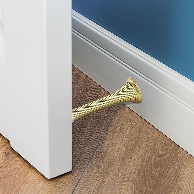 Ravinte Door Stoppers, 36 Pack Gold Spring Door Stops with Rubber Bumper, Door Stoppers for Bottom of Door