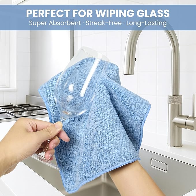 SIFANGKE Microfiber Cleaning Cloth, 52 Pack Assorted Color Cleaning Rags for Housekeeping, Colorful Reusable Microfiber Towels for Car, Kitchen, Bathroom and Household Cleaning Supplies, 11.8"X11.8"