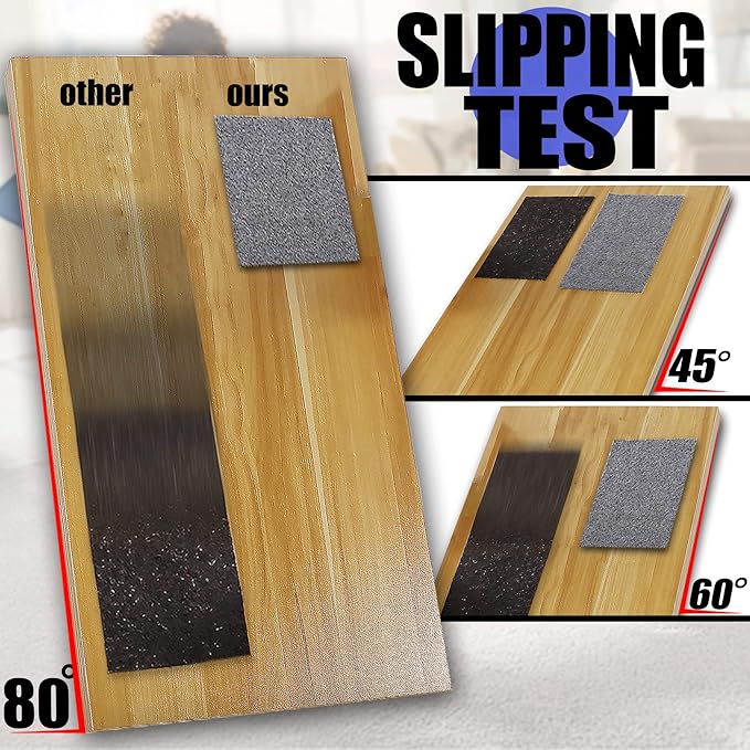 Non Slip Rug Pad Grippers - 7x10, 1/4" Thick, Felt + Rubber Double Layers Area Carpet Mat Tap, Provides Protection and Cushioning for Hardwood or Tile Floors