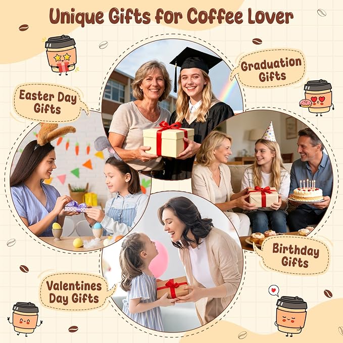 Agantree art Daughter Gifts from Mom Dad Birthday Gifts for Daughter Girls Adults I Love You A Latte Coffee Mug Handmade Crochet Positive Ideas College Graduation Desk Home Decor